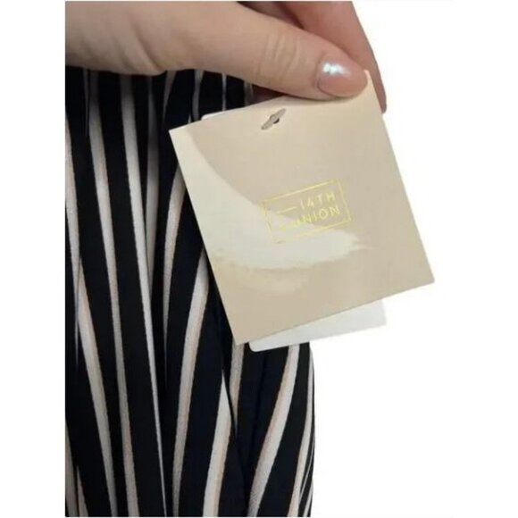 14th & Union Black Pioneer Pinstripe Tapered Leg Tie Waist Pants - Picture 8 of 8